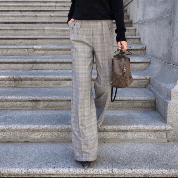 Aritzia Babaton Rosemarie Wide Leg new Houndstooth Business Formal  Casual Pant - Picture 4 of 17